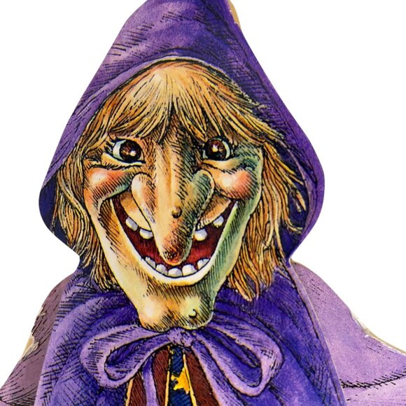 Vintage Halloween Witch Fortune Teller Scarecrow Wooden Jointed Decorations - Picture 4 of 5